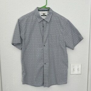 VISSLA Men's Black and White Patterned Button Down Shirt